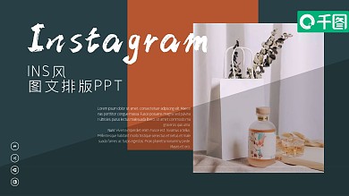 复古撞色INS风小清新图文排版PPT模板