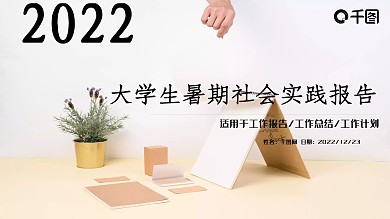 淡雅大学生暑期社会实践工作汇报PPT模板