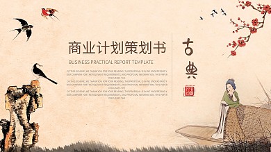 复古风商业项目融资计划策划书PPT模板