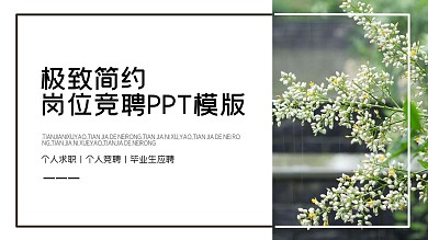 极致简约岗位竞聘PPT模板