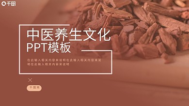 典雅中医养生文化宣传PPT模板