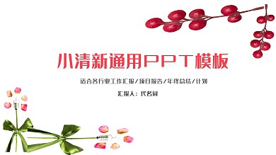 小清新工作总结计划述职报告通用PPT模板