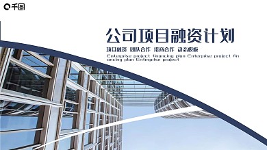 公司项目融资计划PPT