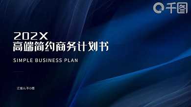 高端简约黑白调商业计划书PPT模板