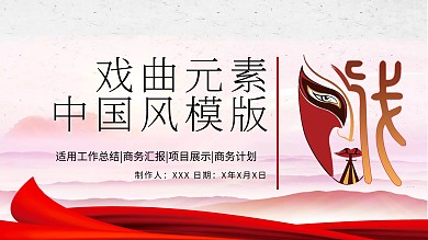 戏曲元素中国风PPT模版