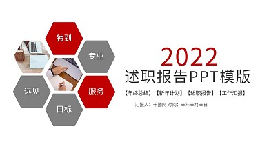 2022简约述职报告工作计划PPT模板