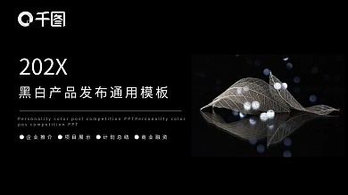 黑色简约产品发布PPT模板