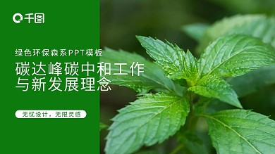 碳达峰碳中和工作与新发展概念环保科普模板