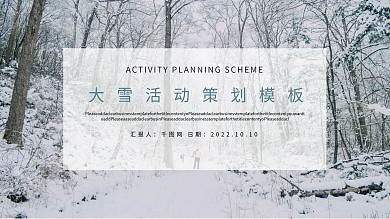 大雪简约活动策划PPT模板