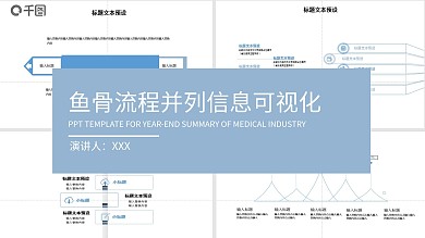 鱼骨流程并列可视化PPT图表