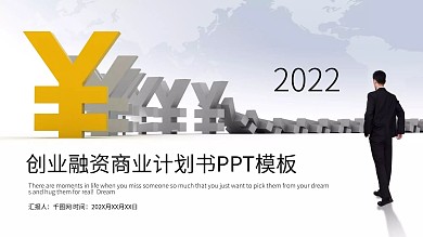 简约时尚创业融资商业计划书PPT模板