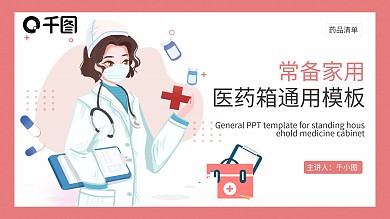 医学常备家用医疗箱通用PPT模板