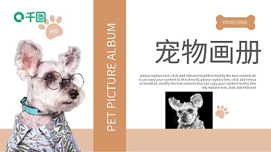 宠物画册爱护小动物主题PPT模板