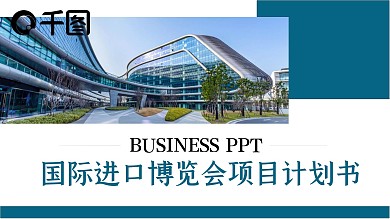 简约风国际进口博览会项目计划书PPT模板