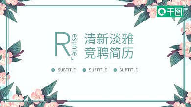 清新淡雅岗位求职竞聘简历介绍计划总结PPT