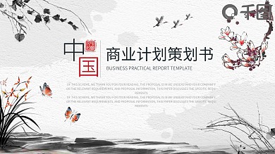 商务创业融资商业策划书ppt中国风