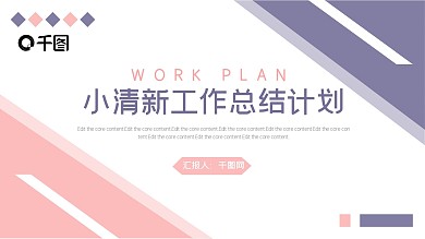 粉色小清新工作总结计划PPT模板