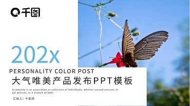大气唯美产品发布PPT模板