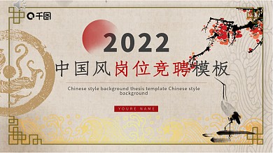中国风红色岗位竞聘PPT模板