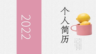 2019粉色清新个人简历PPT模板