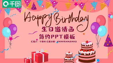 生日邀请函ppt模板