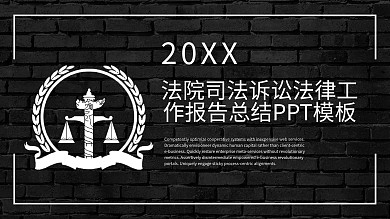法院司法诉讼法律工作报告总结PPT
