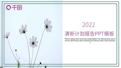 2022清新计划报告PPT模板