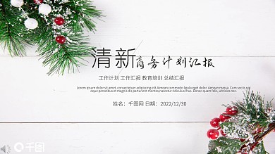 小清新商务工作计划汇报总结PPT模板