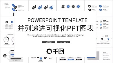 并列递进可视化PPT模板