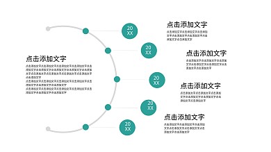 年份历程时间轴PPT图表