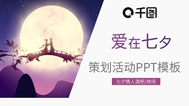 爱在七夕浪漫婚礼策划活动PPT模板