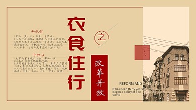 改革开放以来人们衣食住行的变化