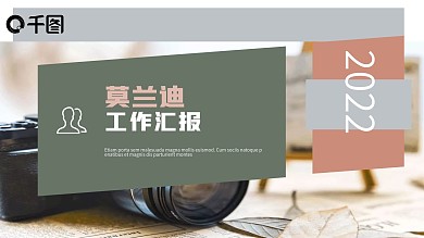 粉色莫兰迪几何大气工作汇报PPT模板