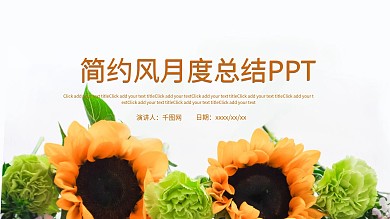 简约风月度总结PPT模板