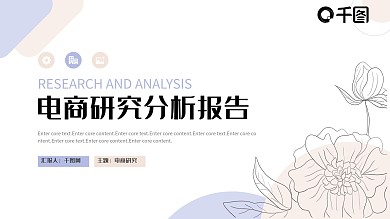 简约不规则电商行业研究分析报告PPT