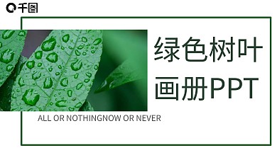 426简约风绿色树叶 画册PPT模板