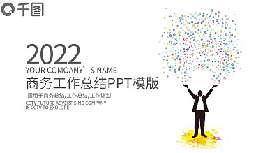 2022商务工作总结计划PPT模板