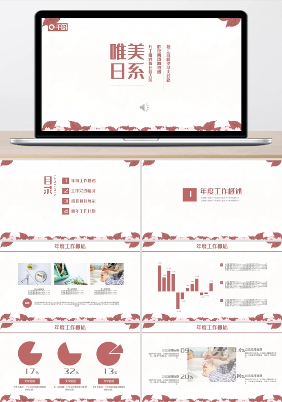 唯美日系工作汇报计划总结通用ppt模板