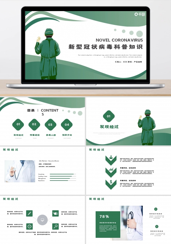 绿色新型冠状病毒科普知识PPT