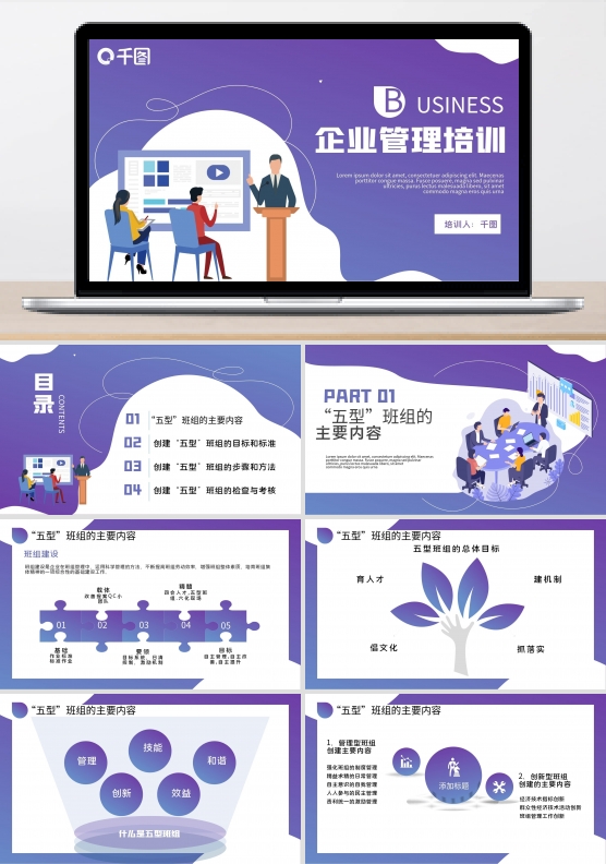 内容型企业管理培训PPT模板
