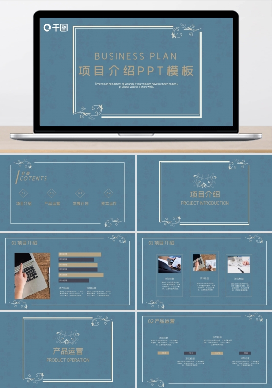 简洁大气商务欧式风商务项目介绍计划PPT