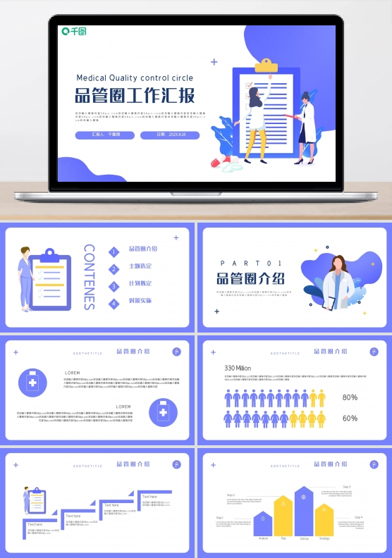 医疗一等品管圈工作汇报PPT模板