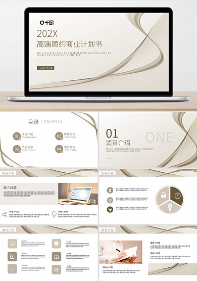 白金高端简约商业计划书PPT模板