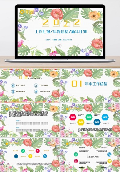 年中/年终总结/工作汇报PPT模版