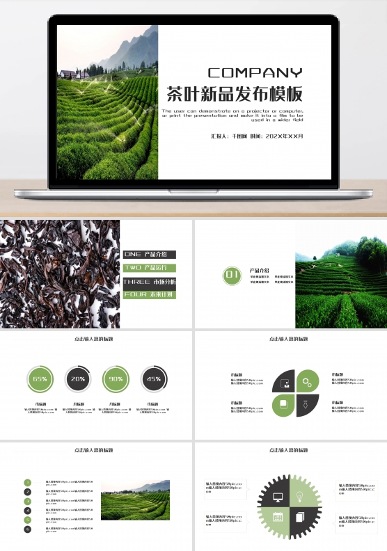 简约时尚新茶产品发布PPT模板