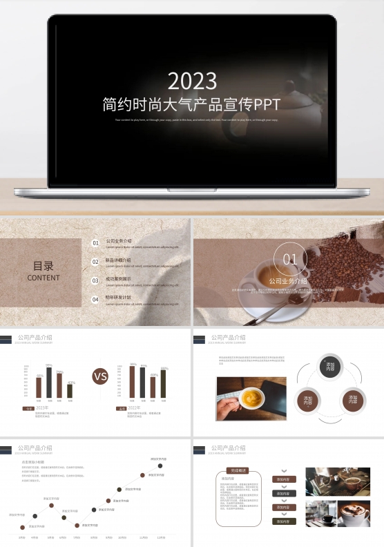 简约时尚大气产品宣传PPT
