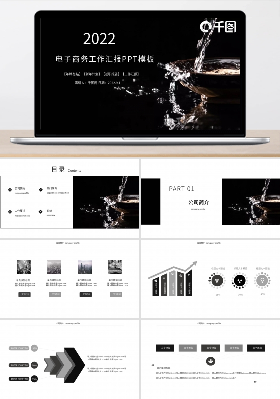 电子商务工作汇报企业会议通用ppt格式模板