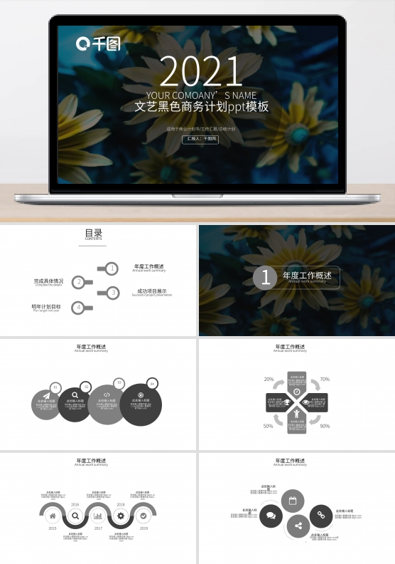 文艺简洁通用商务总结工作汇报计划总结商务通用PPT模板