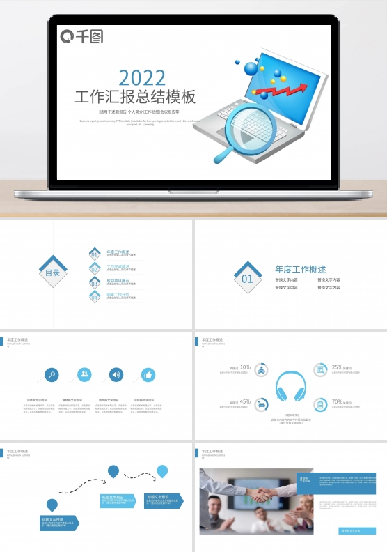 工作总结汇报年终总结PPT模板
