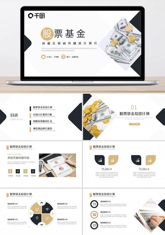 金融高端股票基金投资计划书PPT
